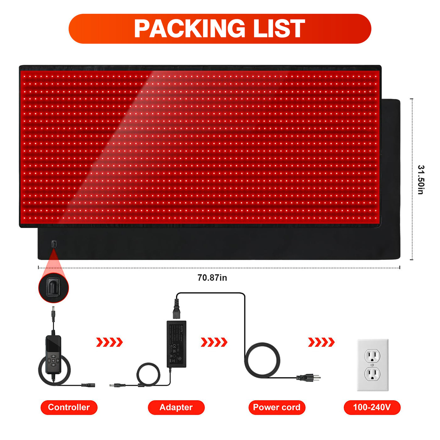 Rødlysmåtte med rødt og nærinfrarødt lys (650nm / 850nm) SINGLE