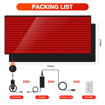 Rødlysmåtte med rødt og nærinfrarødt lys (650nm / 850nm) SINGLE