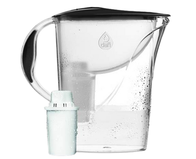antracitgrå dafi filterkande i glas 2,4 liter